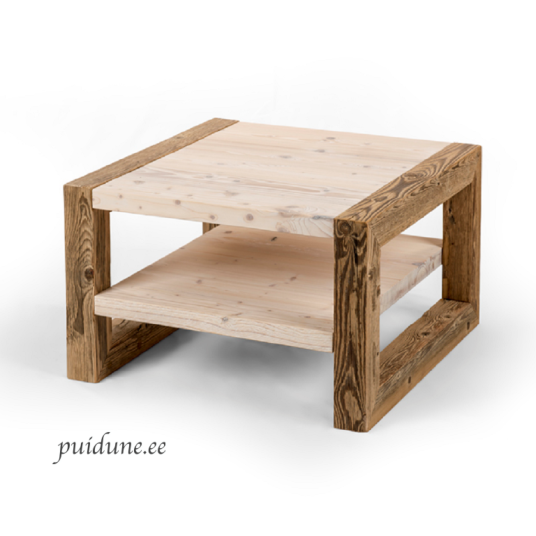 Kohvilaud riiuliga taaskasutatud puidust keskmine.png