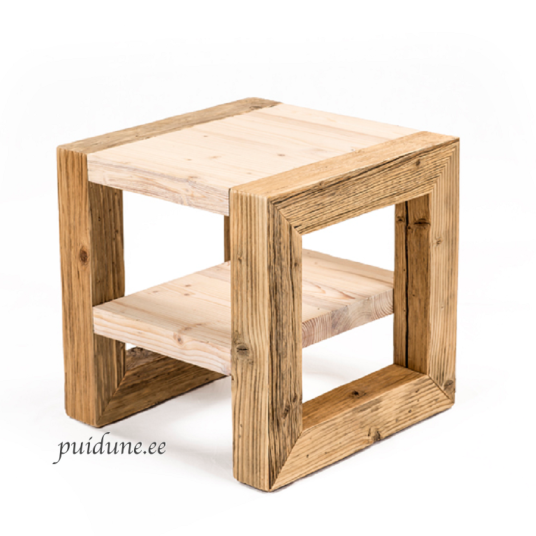 Kohvilaud riiuliga taaskasutatud puidust väike.png