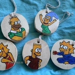 Dekoratiivne puidust ketaste komplekt "Simpsonid 2"
