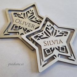 Puidust jõuluehe Tähed (värvivalikuga)