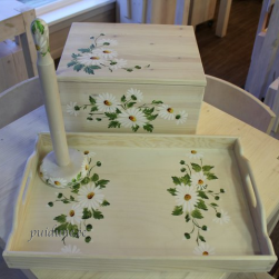 Leivakast, paberihoidja ja kandik (karikakardega komplekt)